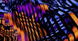Abstract moving colorful wavy polished metallic stripes, layers. Business background. Vibrant color light - looped 4k video