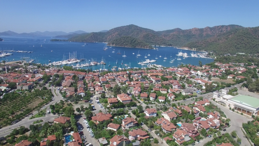 Gocek Turkey Aerial Beatiful Landscape View 