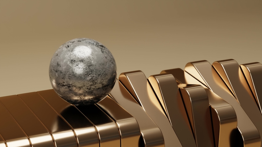 Oddly Satisfying Marble Ball Motion on Metallic Tiles Smooth Seamless Looping Background 4K 60 fps. Looped video you can extend the video as much as you want. Royalty-Free Stock Footage #1094381421