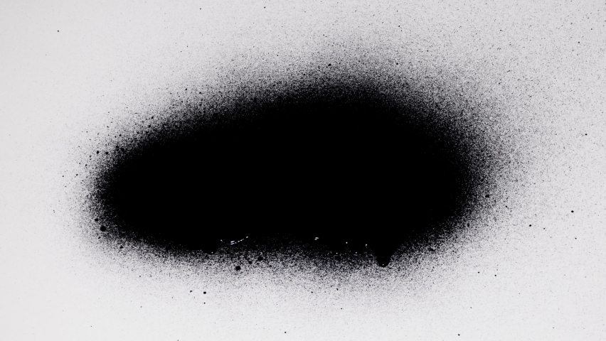 Black spray paint on a white background. Overlay.
