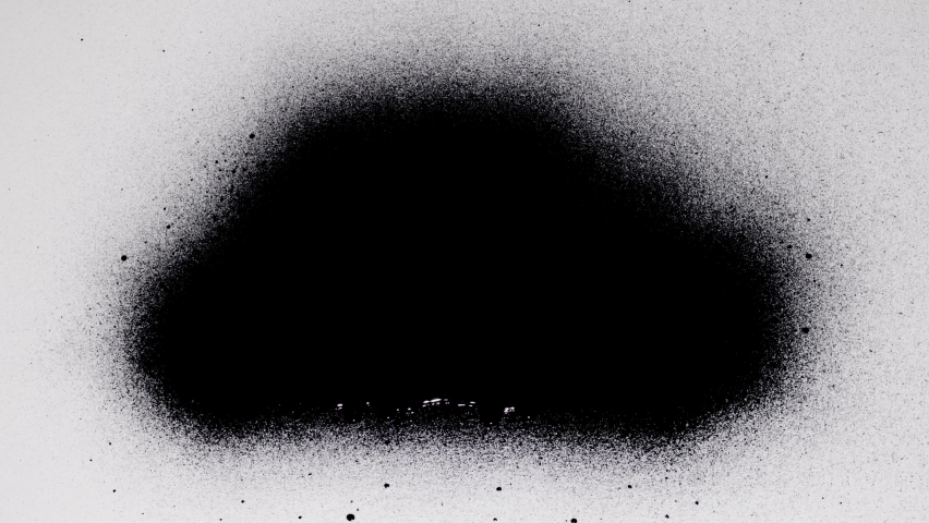 Black spray paint on a white background. Overlay.