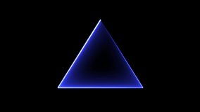 4k Neon Radial Concentric Triangle Animation Design. Triangle shape mosaic cyber surface. Futuristic pattern with blight neon light animation. Glowing Led Light Geometric Modern Texture. Seamless loop