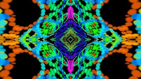 3D kaleidoscope mandala abstract background of trippy art psychedelic trance to open third eye with visuals energy chakra futuristic audiovisual vj seamless loop