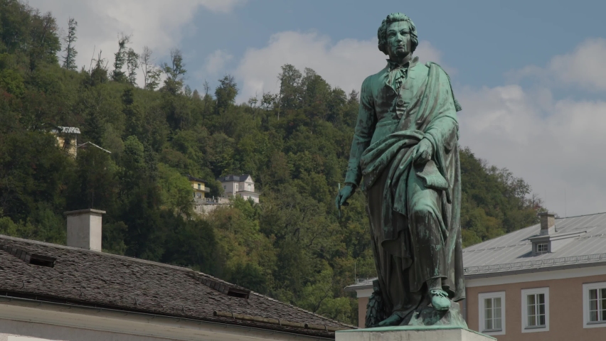 Mozart statue in Salzburg, Austria