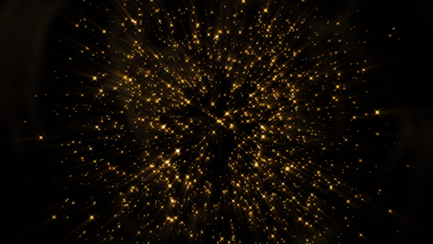 4K Gold Explosion effect. Festive Fireworks. Isolated on black background. Floating golden sparkles. Glowing Particles. Overlay. 60 fps | Shutterstock HD Video #1094419507