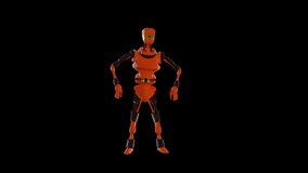 Robot Dance animation.Full HD 1920×1080.12 Second Long.Transparent Alpha video.LOOP.