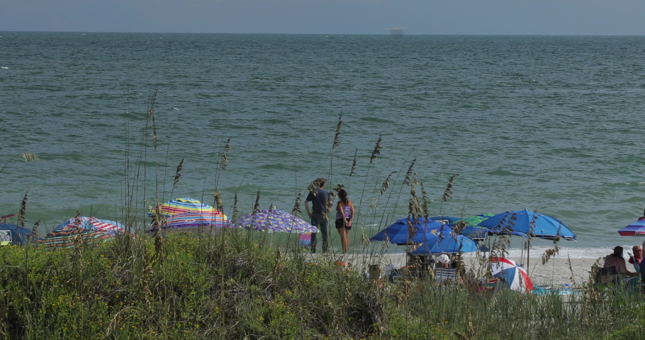 North Myrtle Beach dunes and people
