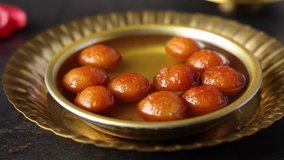 Gulab jamun Indian sweets for Diwali festival. Indian sweet dessert mithai festival Dussehra Holi ganesh chaturthi Ram navami Durga pooja ashtami Navratri
