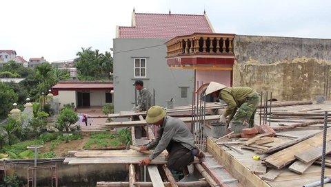 HAI DUONG, VIETNAM, January, 12: in the field of construction, construction worker On January 12, 2015 in Hai Duong, Vietnam