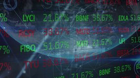 Animation of data processing over globe. Global business and digital interface concept digitally generated video. - Powered by Shutterstock - Get 15% off with code: PIKWIZARD15