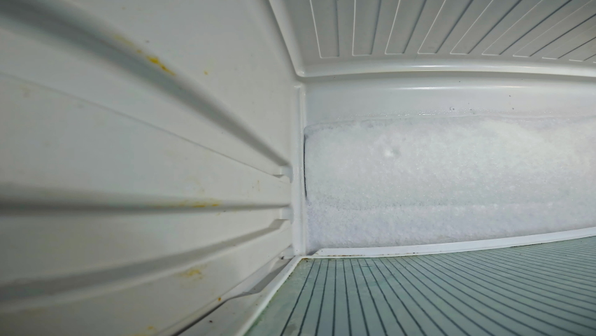 ice on back wall of fridge