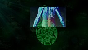 Animation of security padlock icon and human body model over green light spot on black background. Medical research and science technology concept - Powered by Shutterstock - Get 15% off with code: PIKWIZARD15