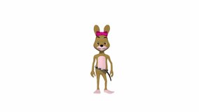 Toy Rabbit Dance, Animation.Full HD 1920×1080. 11 Second Long.Transparent Alpha Video.