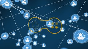 Animation of network of digital icons over video game controller against blue background. Global networking and video game interface technology concept - Powered by Shutterstock - Get 15% off with code: PIKWIZARD15