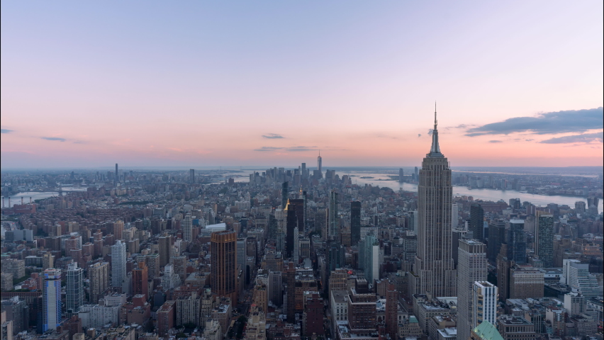 New York City Cityscape - Day to Night Time Lapse