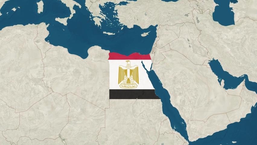 Zoom Map Egypt Text Textless Flag Stock Footage Video 100 Royalty   11 