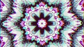 Hypnotic ornamental nostalgic psychedelic dreamy abstract background. Motion graphic video.