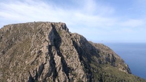 Drone shot of the mountains of Mallorca