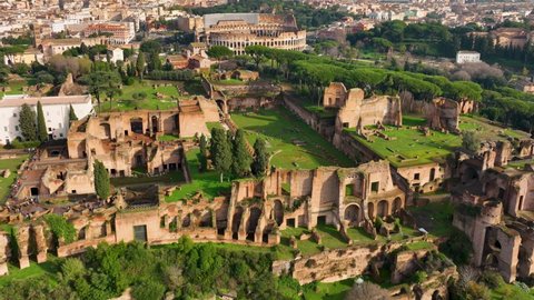 Aerial Fly Drone View Colosseum Coliseum Stock Footage Video (100% ...