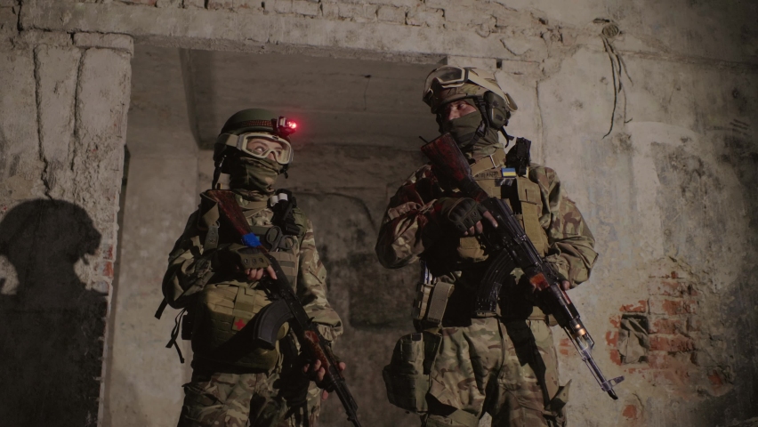 A man and a woman are brothers in arms.
Defenders of Ukraine in the war zone.