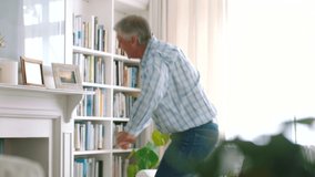 Old man, dancing and singing in his home to music, celebrating and having fun. Dance, energy and wellbeing . of senior man enjoying retirement. Movement, happy and energetic elderly person - Powered by Shutterstock - Get 15% off with code: PIKWIZARD15