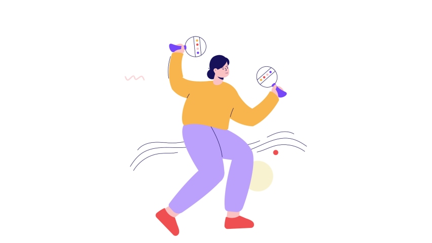 Person playing maracas, flat vector illustration 