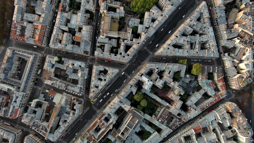 Paris Top Down 4k Drone, Cinematic Aerial Footage