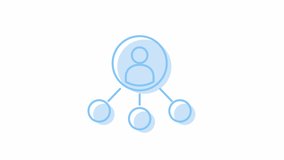 Animated account access icon. User management process. Full sized flat element 4k video footage with alpha channel. Pastel blue color contour illustration for motion graphic design and animation