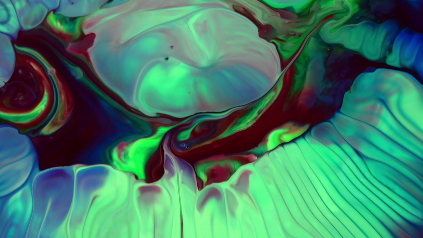 Colorful Chaos Ink Spread in Liquid Turbulence Movement.  Royalty-Free Stock Footage #1094539661
