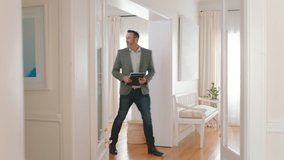 Real estate agent and couple moving new house, property and apartment building to rent. Happy realtor giving keys to excited retirement homeowner for successful home loan sold deal, sale and mortgage - Powered by Shutterstock - Get 15% off with code: PIKWIZARD15