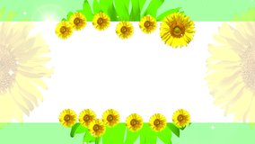 Video background made by sunflower and green background