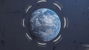 Animation of infographic interface with arc reactor over globe against black background. Digitally generated, hologram, globalization, report, finance, energy, business and technology concept. - Powered by Shutterstock - Get 15% off with code: PIKWIZARD15