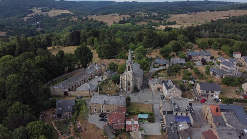Ardennes, Belgium. Circling around Chevron Church