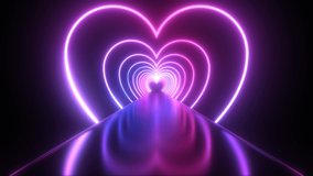 Ultraviolet Neon Heart Shape Tunnel Purple Futuristic Laser Lights - 4K Seamless VJ Loop Motion Background Animation - Powered by Shutterstock - Get 15% off with code: PIKWIZARD15