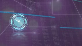 Animation of clock over data processing on green background. Global business digital interface technology and networking concept digitally generated video. - Powered by Shutterstock - Get 15% off with code: PIKWIZARD15