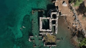 Cleopatra Hammam Bay Drone Video, Gocek Fethiye, Turkey