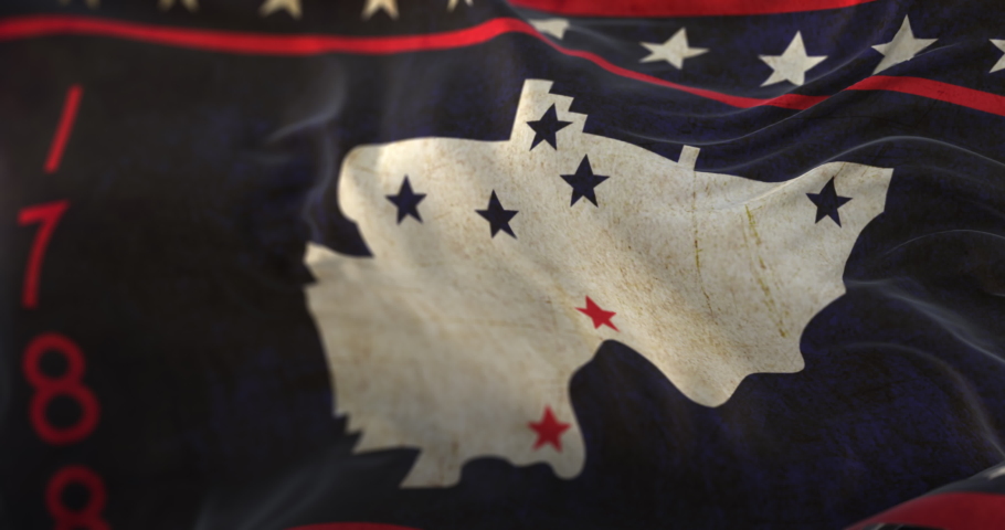 Old flag of Washington county, state of Ohio, in United States - loop