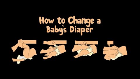 Diaper Changing Instruction Steps Video Stock Footage Video (100% ...