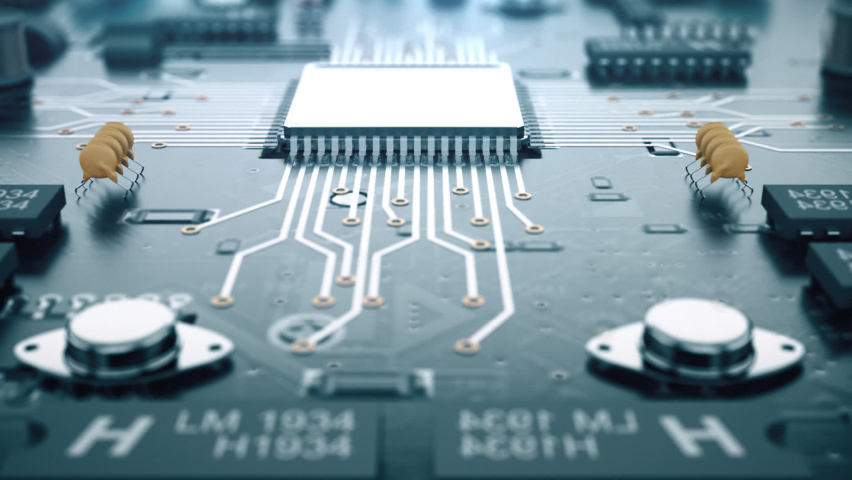 Digital CPU on motherboard Loop background. 3D Illustration | Shutterstock HD Video #1094607903