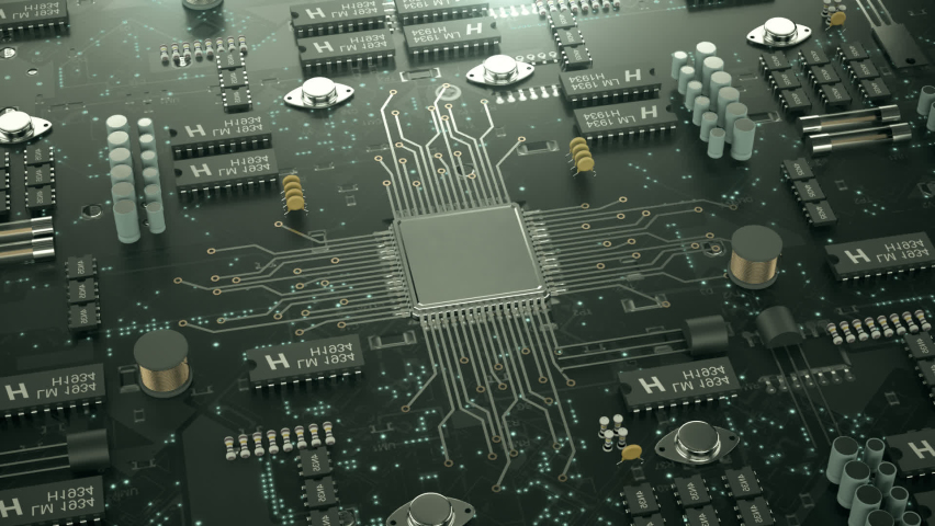 Digital CPU Circuit Electronic Background. 3D Illustration | Shutterstock HD Video #1094607905