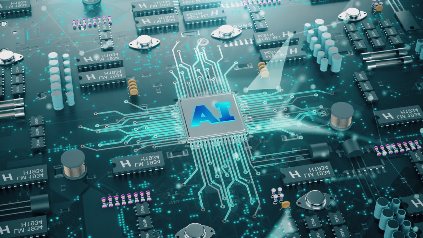 Artificial Intelligence CPU Digital Circuit. 3D Illustration | Shutterstock HD Video #1094607933