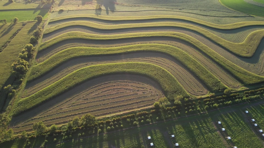 Contoured farm fields in southwest Wisconsin.