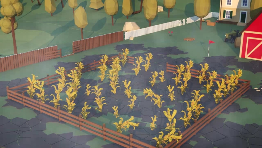 Climate Change 3D Low Poly Animation. 3D Illustration