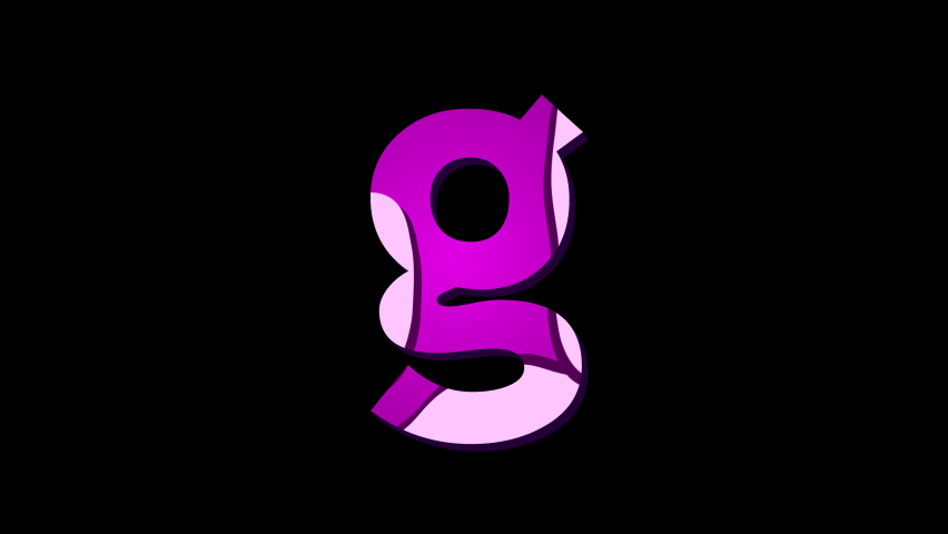 font design G. Loading Concept Letter G Alphabet with purple fill. animated letter G. video with alpha channel
