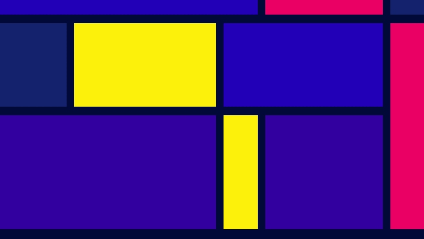Geometric rectangle square abstract background slow dark blue violet version with yellow and pink. Very deep blue color  cartoon animation backdrop. Decorative good for fashion, business, etc... Royalty-Free Stock Footage #1094618215
