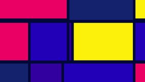 Geometric rectangle square abstract background slow dark blue violet version with yellow and pink. Very deep blue color  cartoon animation backdrop. Decorative good for fashion, business, etc... - Powered by Shutterstock - Get 15% off with code: PIKWIZARD15