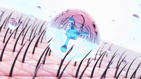 Hair care, hair growth oil drop to root, Animation Nourish hair action of shampoo or serum. Repair damaged hair. 3d animation - Powered by Shutterstock - Get 15% off with code: PIKWIZARD15