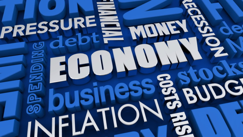 Economy News Word Collage Finance Stock Market Analysis 3d Animation | Shutterstock HD Video #1094623319