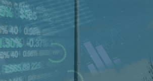 Animation of data processing over wind turbine. Global business and digital interface concept digitally generated video. - Powered by Shutterstock - Get 15% off with code: PIKWIZARD15