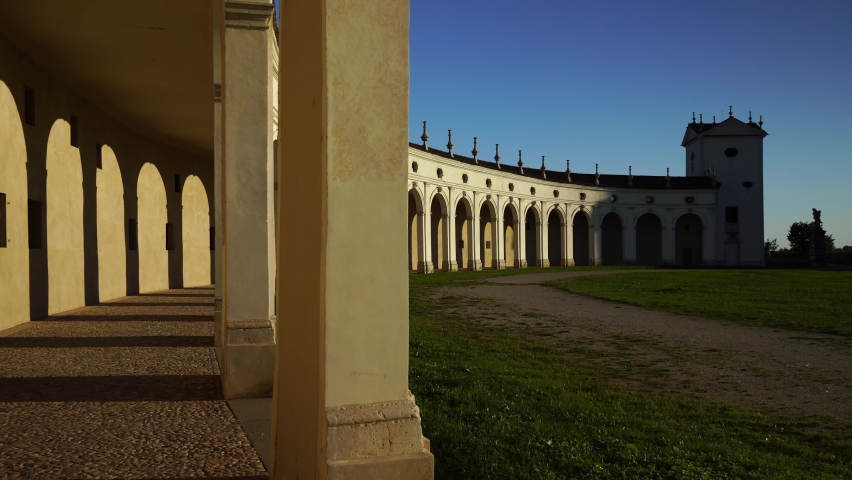 view of the portico of villa Manin in Passariano, Udine, Italy